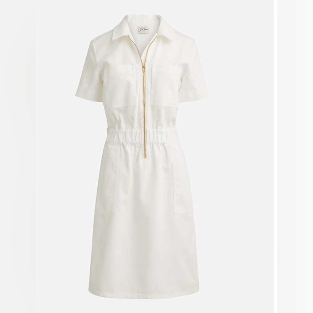 J.Crew Women’s Zip-up Utility Style Tan Khaki Chino Dress Size 8